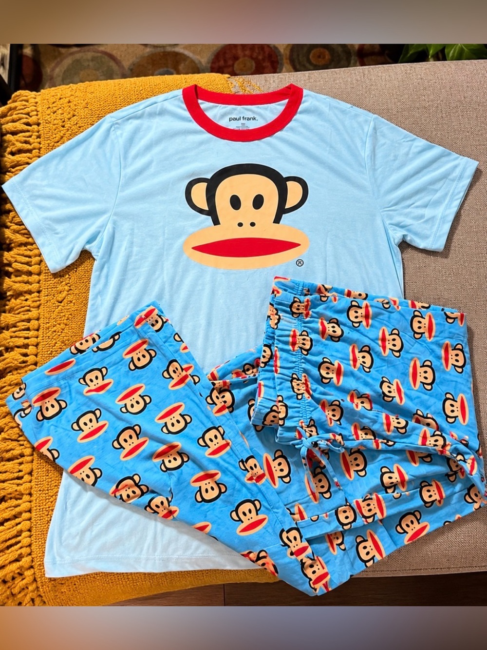 Paul Frank Julius Monkey Blue Pajama Set Size L
